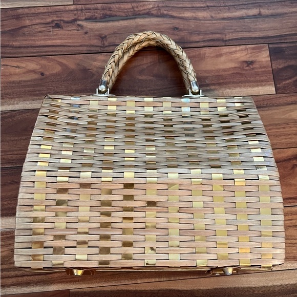 1950s 1960s Vintage Wicker Seashell Purse Handbag Woven Seahorse Starfish - Picture 7 of 14